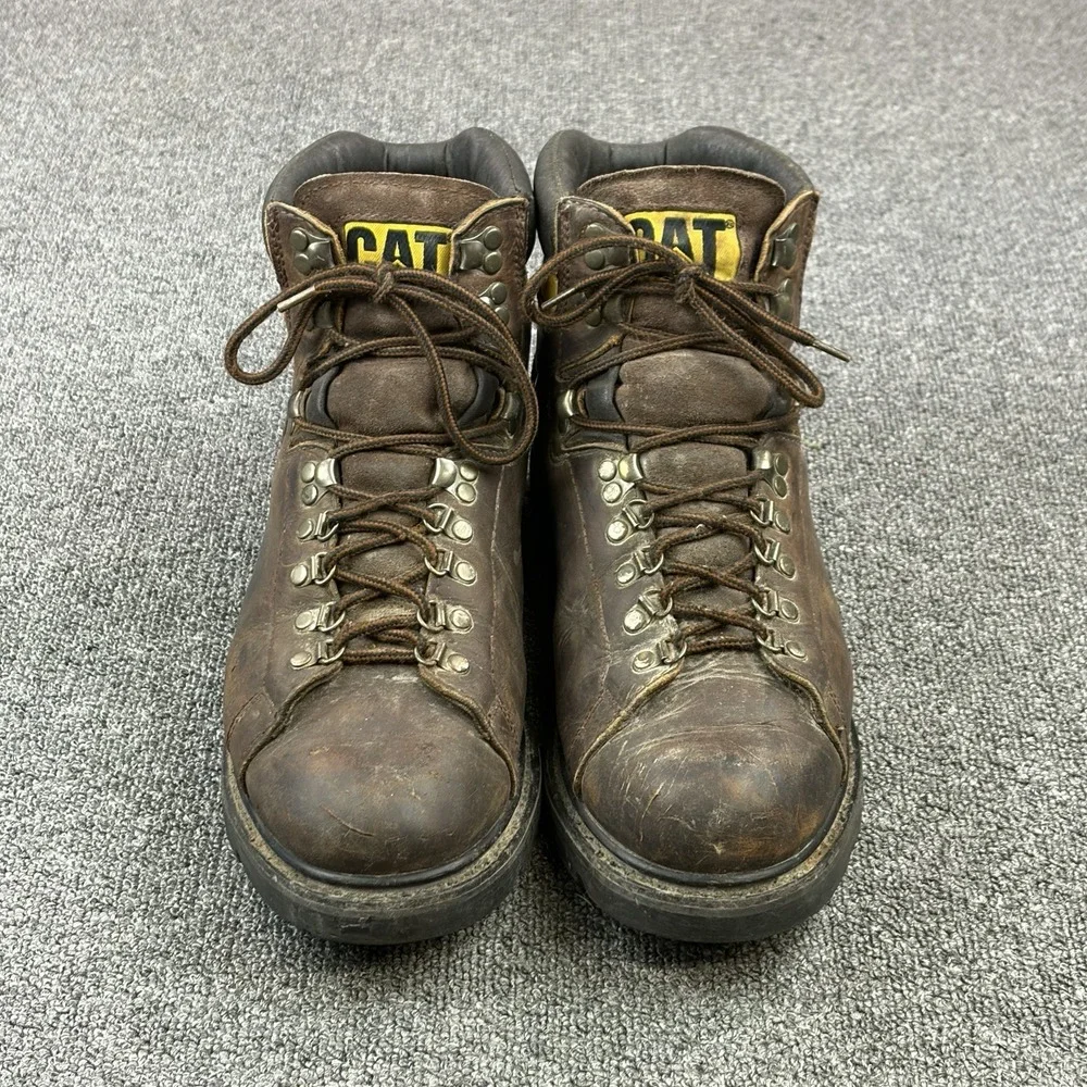 CATERPILLAR Work Boots Men's Sz US 13 M Safety Oil Water Resistant Brown Leather